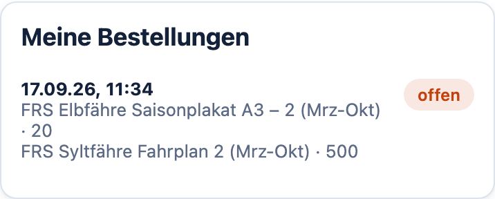 Meine Bestellungen mit Status